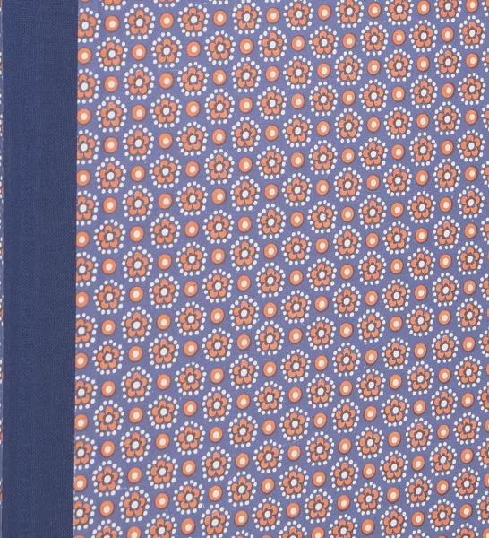 Blau orangefarbenes Notizbuch "Korbi", blanko